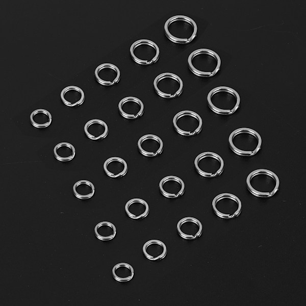 Fiske Rostfritt stål Dubbel Split Ring 200st Lure Beten Tillbehör Case Set