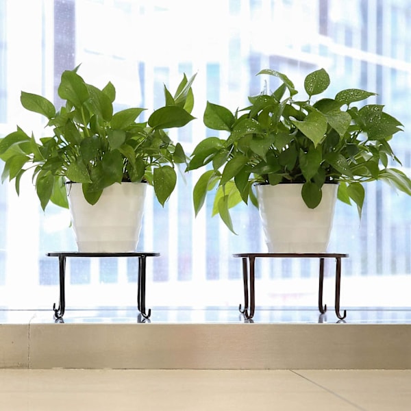 Retro stil sæt med 4 smedejerns planteophæng - sort
