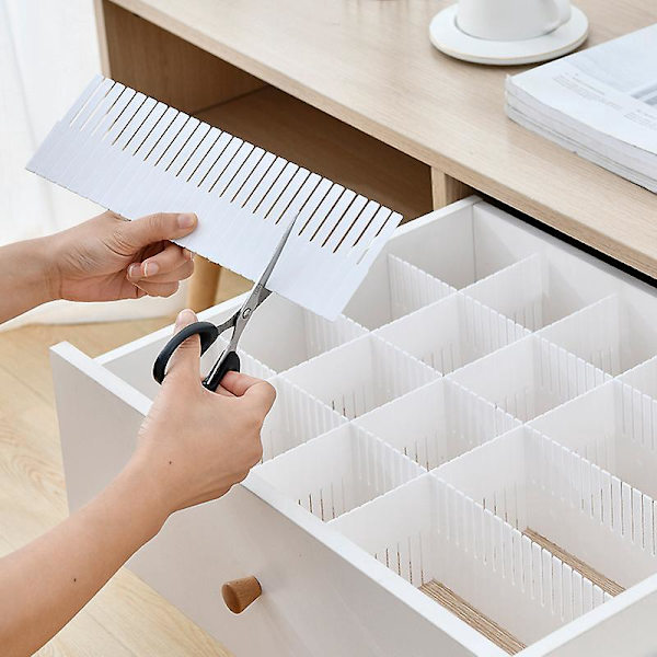 Justerbare Store Skuffeskillevægge til Køkkenbestik Kommode Makeupværktøjer og Sokker Organiser Rod i Skrivebord Klinik eller Kollegium