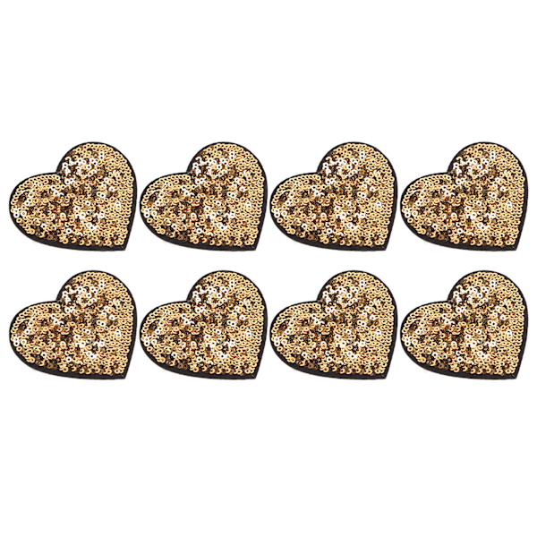 8 stk. strygejern patches polyester plastmaterial gylden sort baggrund Valentinsdag stil DIY fremstilling stof dekoration