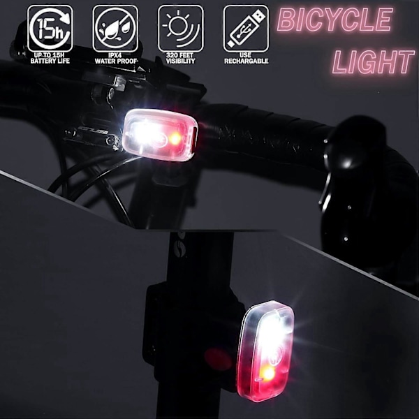 Sikker LED-lampe USB Genopladelig Løbelygte Clip-on Strobelygte med 5 Lystilstande