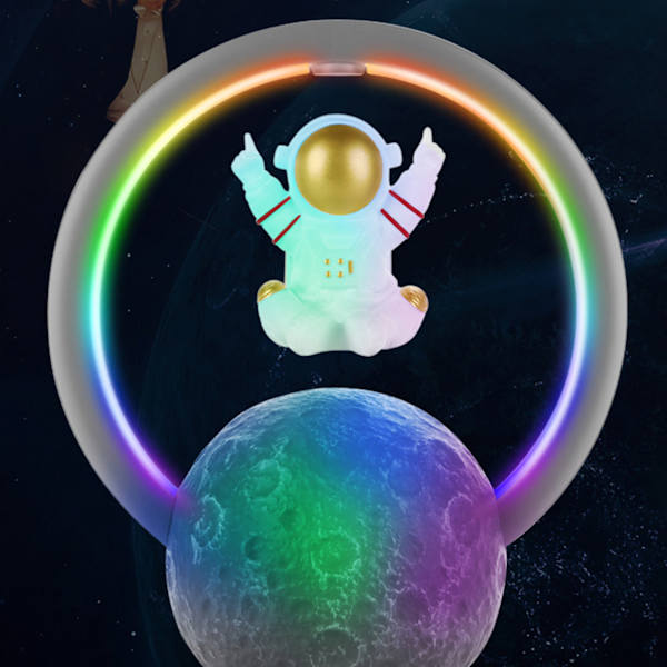 Bluetooth højttaler RGB lys berøringsjustering 360 graders surround magnetisk levitation Astronaut højttaler 598A guld