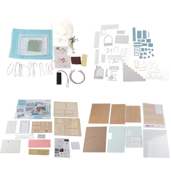 DIY Miniatyrdockhusmodell Set Handgjord Hantverk Loft Lägenhet med LED-ljus Dekoration L‑028 Poetiskt Liv