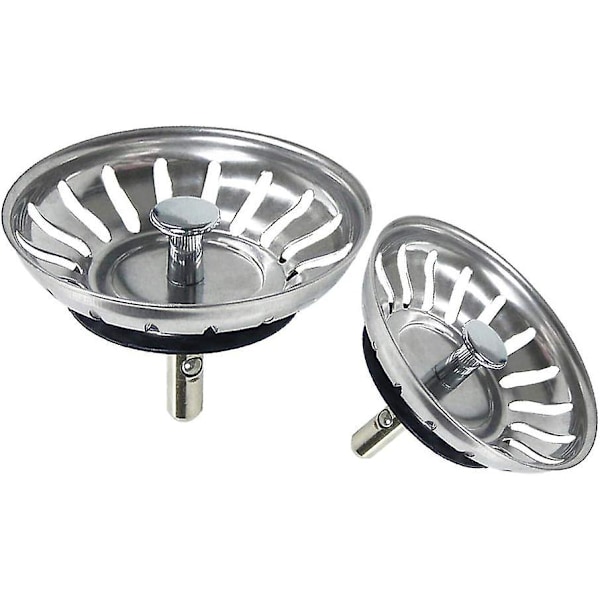 Keittiön tiskialtaan siivilä, tiskialtaan siivilätulppa, ruostumattomasta teräksestä valmistettu tiskialtaan viemäri keittiöön ja kylpyhuoneeseen - halkaisija 80 mm (2 kpl)