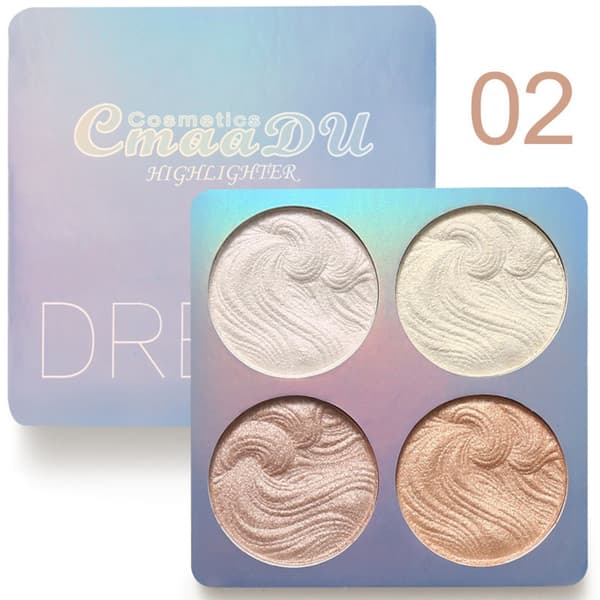 4 Farve Highlight Palette 3D Kropsglimmer Highlighter Pudder Professionel Makeup Ansigts- og Kropslysende Kosmetik Highlight Kontur