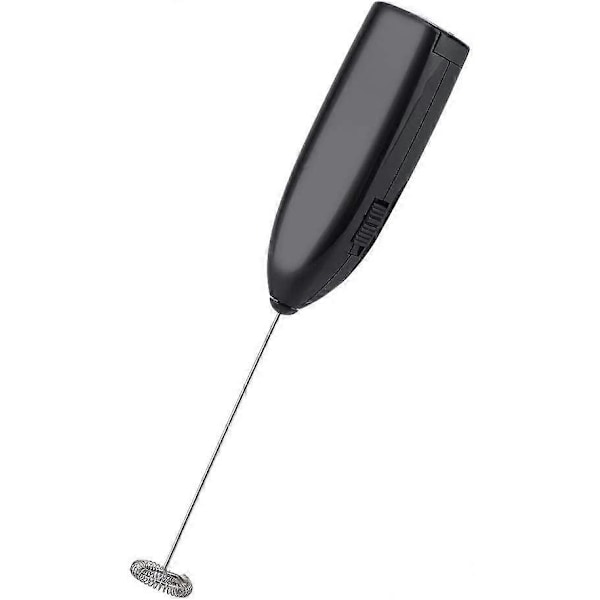 Elektrisk håndmikser, elektrisk visp for husholdningsbruk, visp, melkeskummer, elektrisk melkeskummer for å lage cappuccino, kaffemelk (svart)