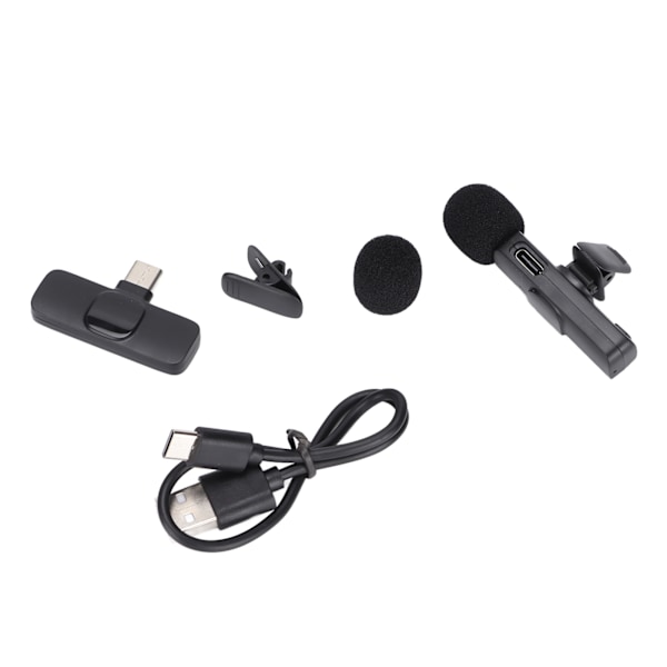 Trådløs mikrofon Lavalier Lapel mikrofonklips på videomikrofon for live utendørs mobiltelefon