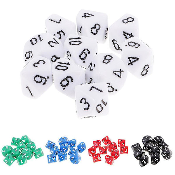 20 kpl 10-sivuista noppaa D10 monisivuista noppaa Dungeons and Dragons -peleihin