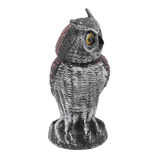 Owl Decoy Plastrandig Liten Skakbar Vattentät Levande Form Fake Owl Fågelskrämmor för innergårdar Utomhusgräsmattor