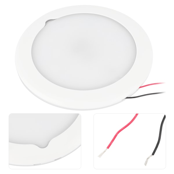5,9 tommers taklampe med berøringsdimming, justerbar innendørslampe IP67 vanntett for marine skip RV hvitt lys 6500K