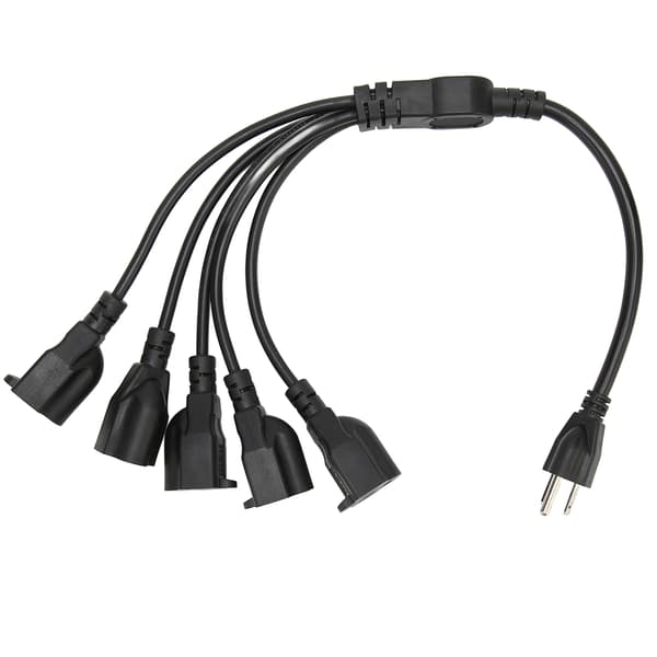 3-benet 1 til 5 udtag strømkabel kraftig 16AWG 18AWG 5-vejs strømkabelsplitter til computer LED scenelys