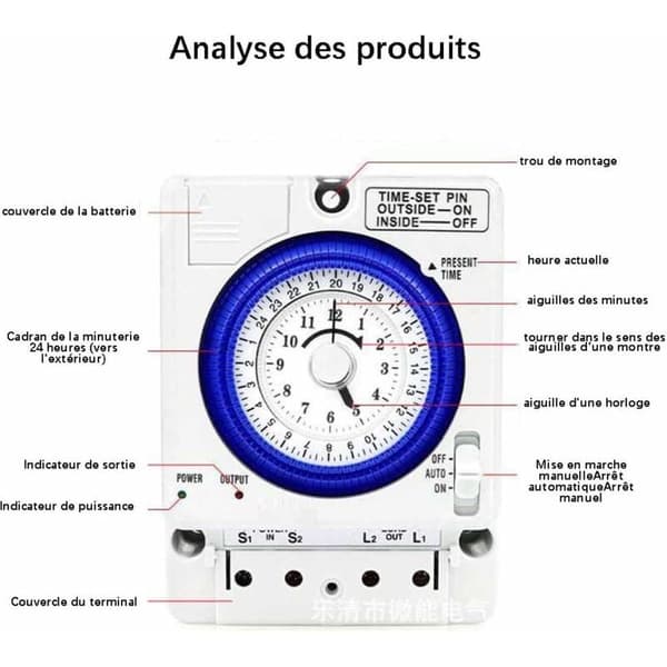 Tonchean – 20A Mekanisk Timer – Quartz Motor – AC100-240V Strømforsyning – 96 Programmerbare Cyklusser – IP20 til Lysstyring – TB388TB35N