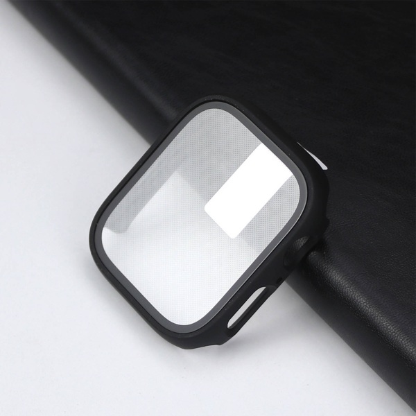 Ur Beskyttelsesetui Skærmbeskytter Cover hærdet film til IWatch 1 2 3 4 5 6 7 8 Sort 45mm / 1.77in