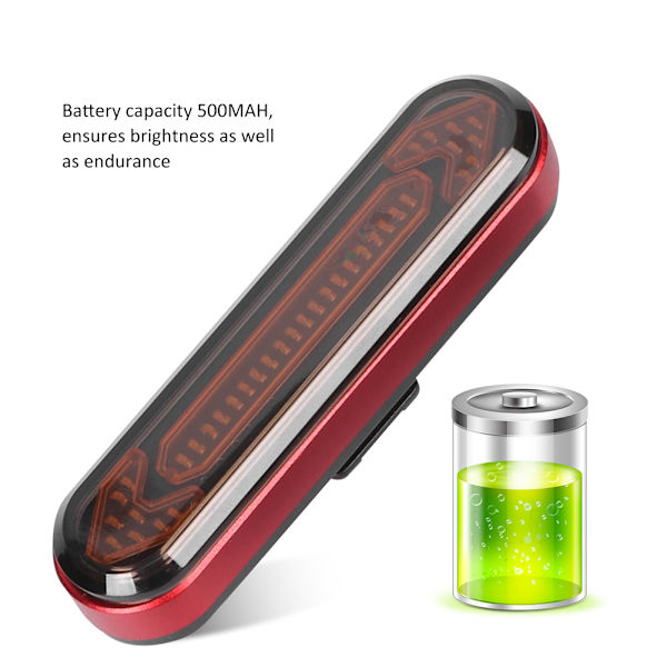 BK600 maastopyörä USB -lataus LED Langaton kaukosäädin Turvavaroitus Käännä takavalo Polkupyörän PyöräilyvarusteetPunainen puoli