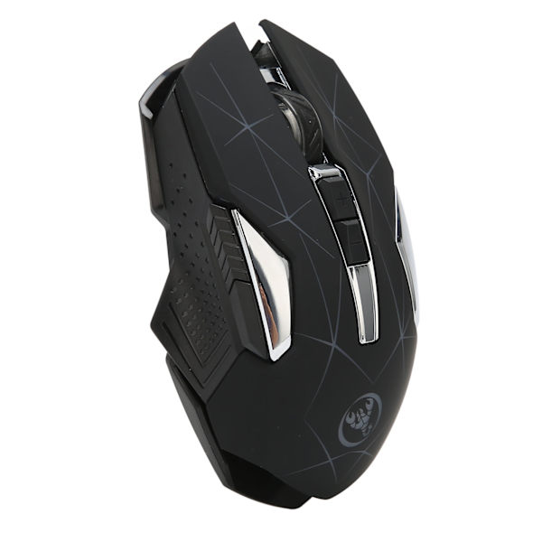 Trådløs mus 2.4G trådløs ergonomisk design 3 DPI skridsikker rulle USB genopladelig gamingmus til pc bærbar computer sort