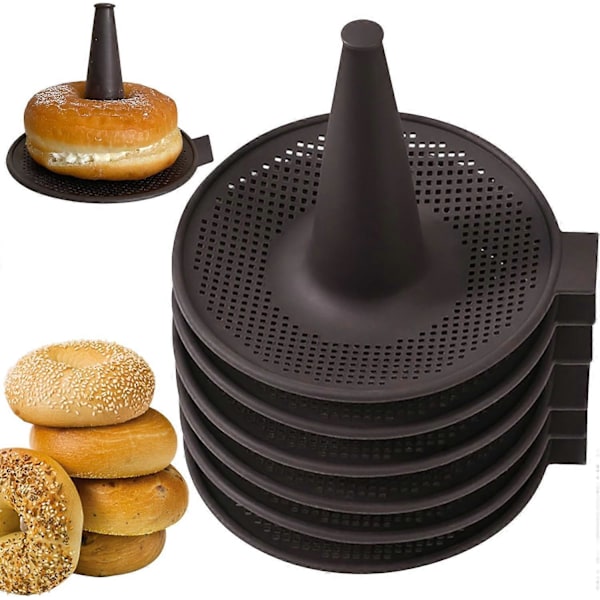 Silikoneforme, Donutform til bagning, Donutpander sæt, 6 stk. kageforme til bagels og doughnut kagepander ZD E