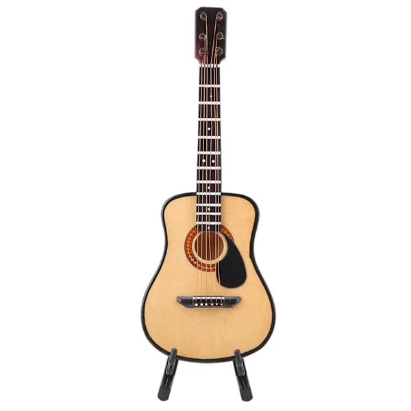 Miniature træguitar Model Display Mini Ornaments Craft Home Decor (16cm)