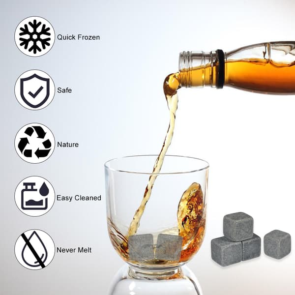 Förpackning med 9st Whisky Kylsten Isbitar Drycker Vin Öl Kylare Barware Kuber Presentförpackning