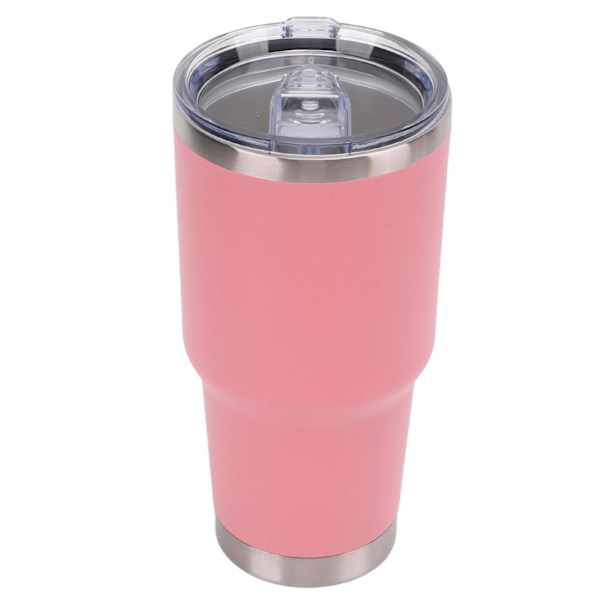 Vakuumisolerad flaska i rostfritt stål, termosmugg med dubbel vägg och lock för resor, rosa