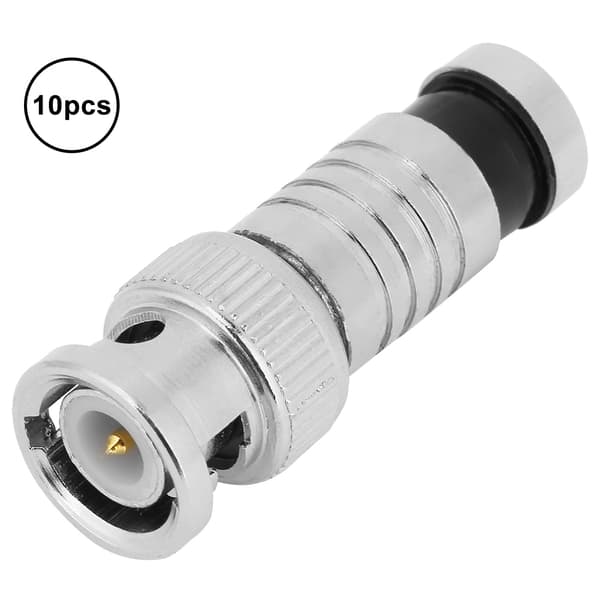 10st BNC Kompression Hankontakt FR Koaxial Q9 Adapter för RG59 CCTV-system
