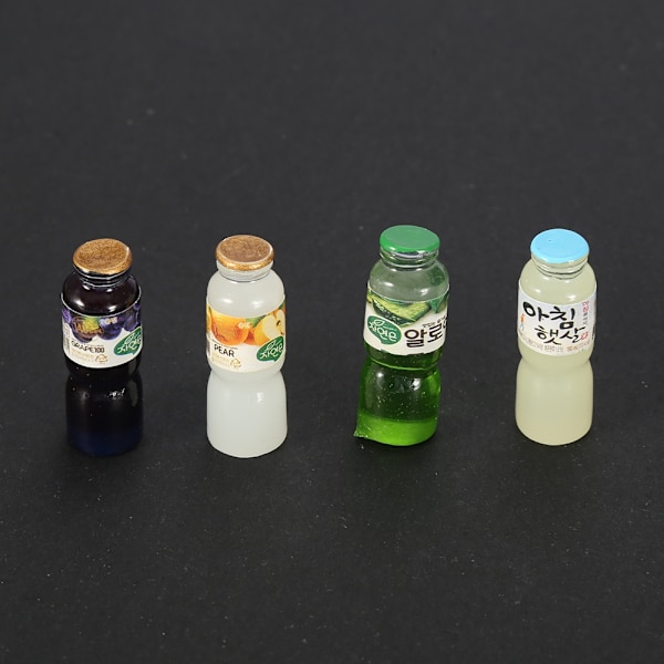 4 kpl / set Nukkekoti pieni miniatyyri 1:12 mehupullo baari keittiön sisustus