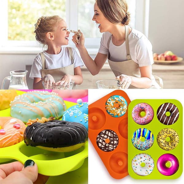 2 st silikondonutformar Non Stick Donut Bakplåt Donut Bakform