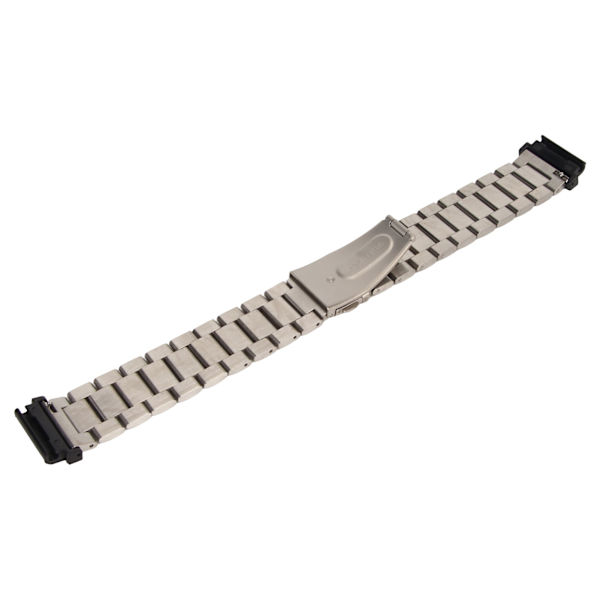 Byte av watch i rostfritt stål med dubbelt spänne 24 mm för Garmin Fenix ​​7S 6S 5S Silver