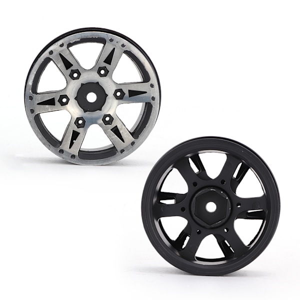4 stk 5,2 cm Høy Kvalitet Metall Bilmodell Felger Nav Høy Styrke for 1/10 RC (svart)