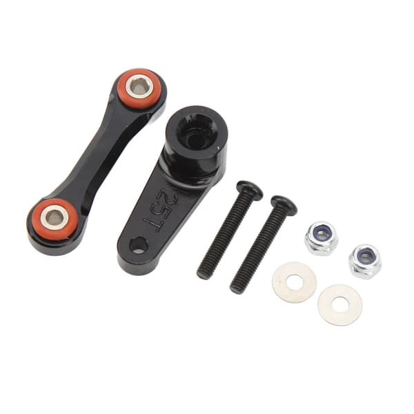 25T Servo Styrestang Trækstang Professionel Aluminiumslegering RC Servo Arm Trækstang til ARRMA 1/7 1/8 RC Bil Sort