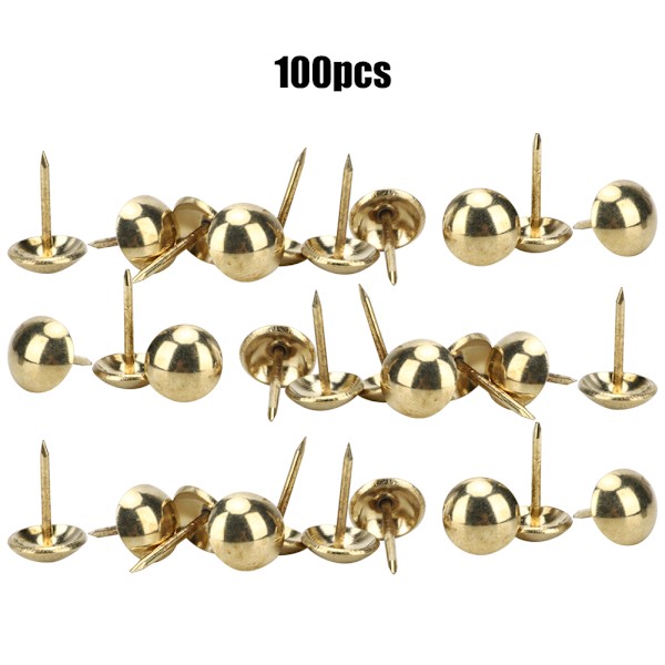100 stk polstring søm antik messing jern møbler dekorative tegnestift tilbehør 11x17mm guld