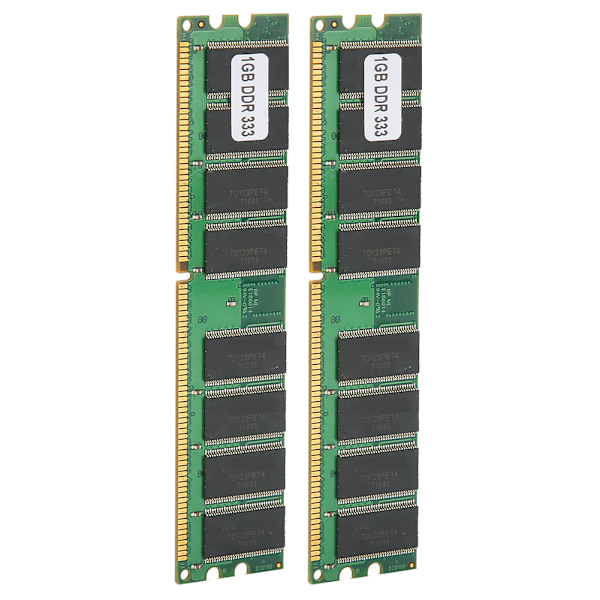 2 Stk Hukommelsesmodul Desktop Computer Dobbeltsidet 16Grain DDR 1GB 333MHZ PC&#8209;2700