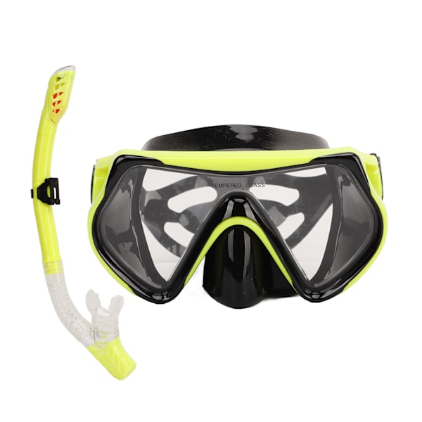 Justerbart snorklesett for voksne, snorkelbrille og pustetube, snorkleutstyr for voksne til svømmetrening, gult