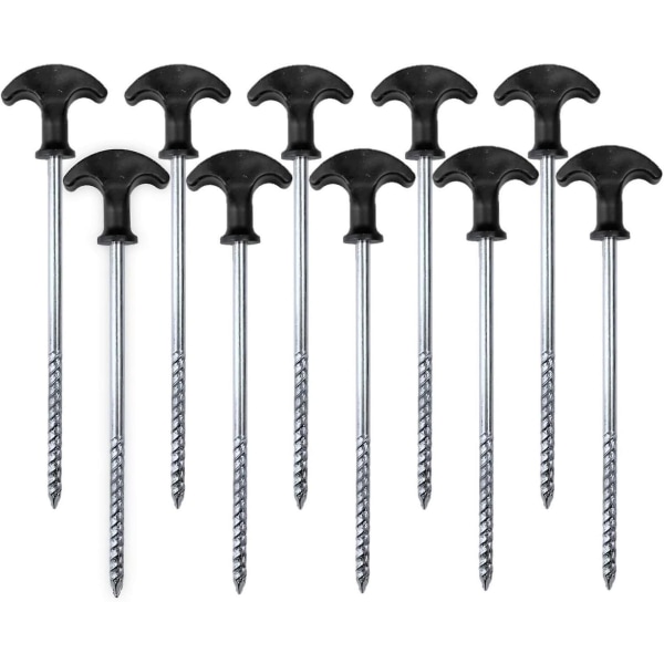 Heavy Duty Spiral Tent Nails - Rustproof Galvanized, 10pcs, 20cm - Camping, Travel, Hiking