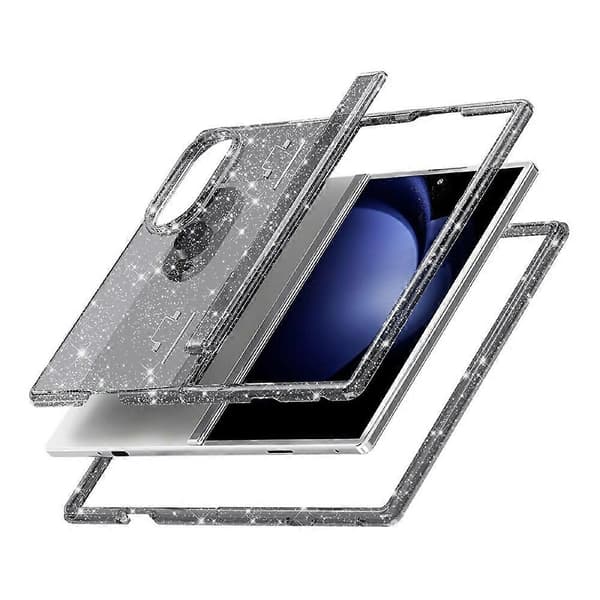 Compatible with Samsung Galaxy Z Fold8 Case Glitter Powder Shiny Soft TPU + Hard PC Back Cover Black