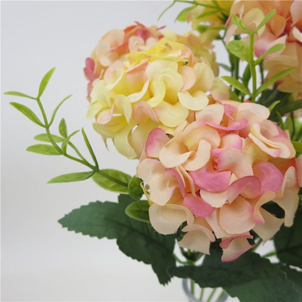 Kunstig hortensia 10 i 1 blå realistisk let vedligeholdelsesklud kunstig blomsterdekoration til bryllup hjemmefest indendørs udendørs
