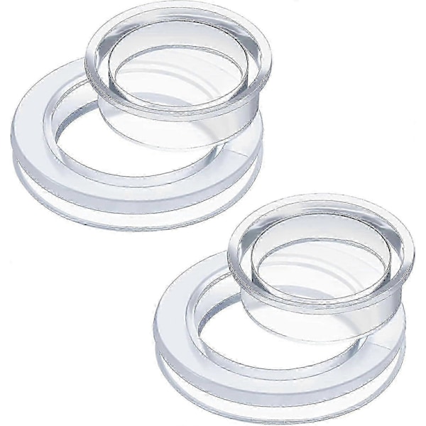 2 Stycken Parasollring för Uteplatsbord Silikon Transparent 4.2cm/1.65 tum Parasollbordsring Med Plugg och Lock Stabilisera Uteplatsparasoll för G