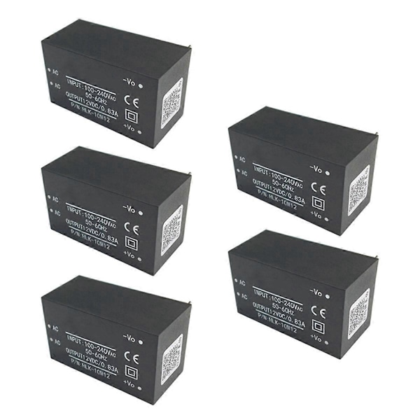 5 STK AC-DC Strömförsörjningsmodul AC DC-omvandlare 220V till 12V 10W