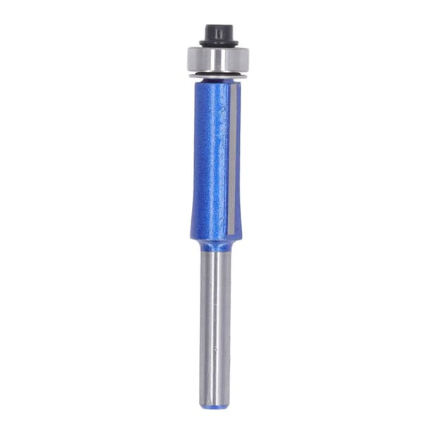 1/4in skaft top leje flush trim router bit blå sølv farve træbearbejdning trimning router bit