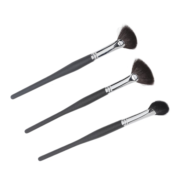 3st Highlighter Brush Mjukt hår Fläktformad ansiktsdetaljer Shadow Makeup Borstar Set Kit