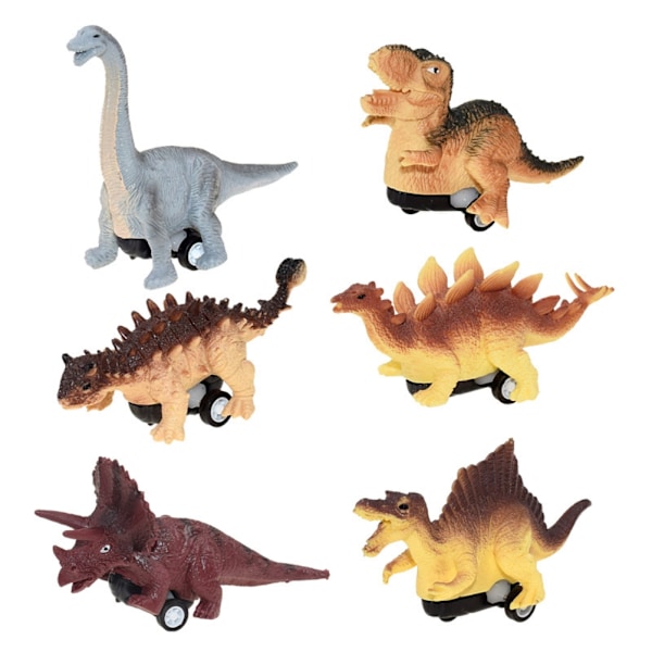 6Pcs Dinosaurs Toy Pull Back Cars Collection Boy Toy for Children Pull Back Car Dinosaur Toy Gifts