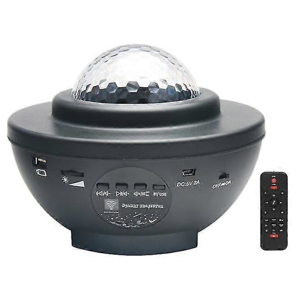 Usb Bluetooth LED Musikk Stjernehimmel Lys Stemmestyring Stjernehimmel Lys Hjemmelampe Gaver Til Fest -GDZD Svart