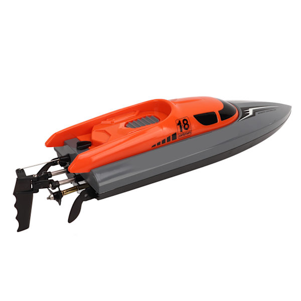 Fjärrstyrd båt 2,4 GHz Dubbelmotor Racingbåt Vattenleksak Vattentät ABS RC Speedbåt för pool flod