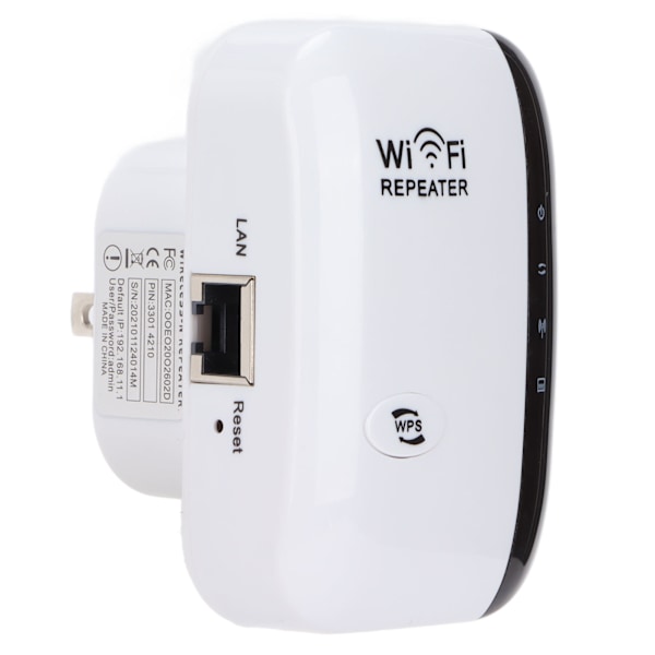 Trådlös WiFi-repeater Bättre signal 300Mbps Hög överföringshastighet WiFi-förlängare för hemmakontor 110V-230V
