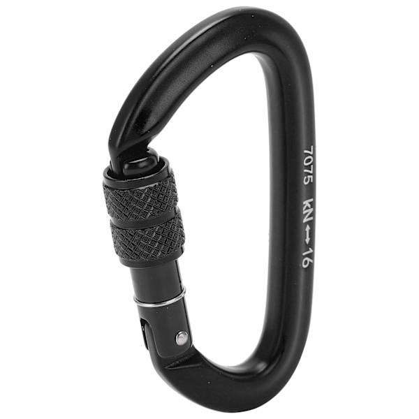 16KN Aluminiumlegering Skruvlåsning Karabinhake DRing Klippkrok för Klättring Vandring (Nr 9 Skruvlåsning Karabinhake Svart )