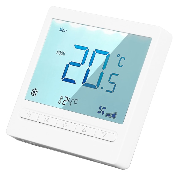 Programmerbar termostat Høj nøjagtighed LCD-termostat med stor skærm til stue Soveværelse Spisestue Hall AC230V