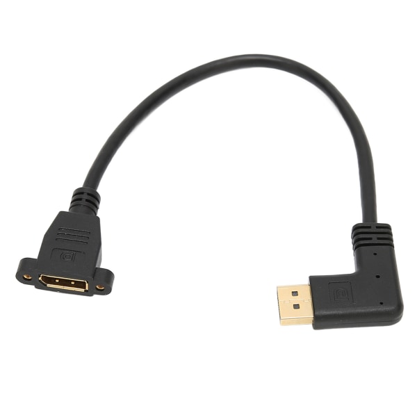 Högervinklad Displayportkabel Dubbelhål Låsbar Typ 4K HD 90 grader Armbåge Displayport Adapter för DP 1.2