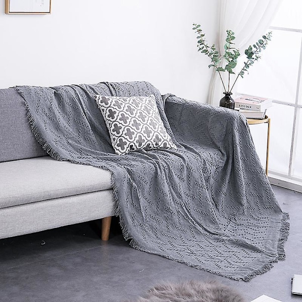 Grå Sofa Betræk Vaskbar Sofa Beskytter til Hunde Geometrisk Vævet Stof 35,4\"x70,9\"