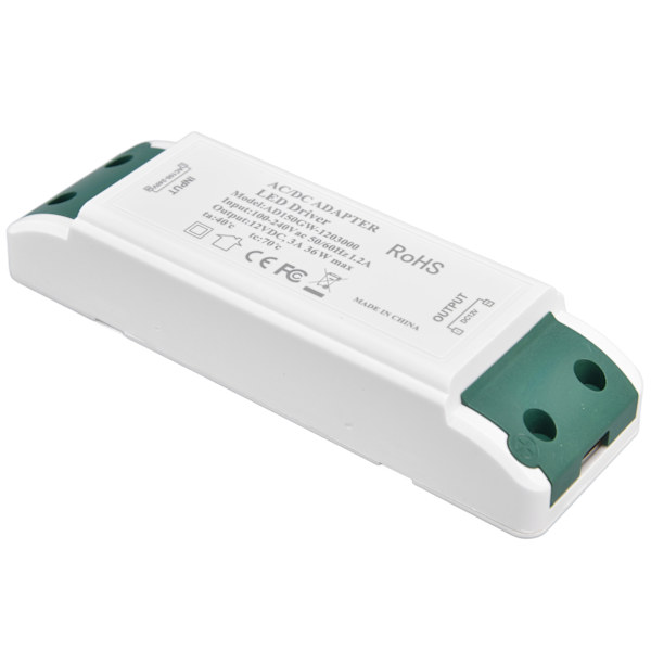 LED Power Driver 12V DC 36W 3A Constant Current Voltage Adapter LED Driver 100-240V