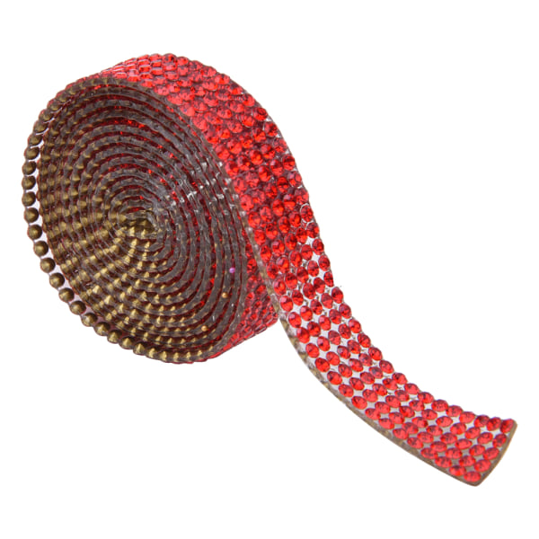 5 rækker 1m Rhinestone Trim Ribbon Hot Fix Crystal Chain Trim Beklædningsgenstand tilbehør Dekoration (rød)