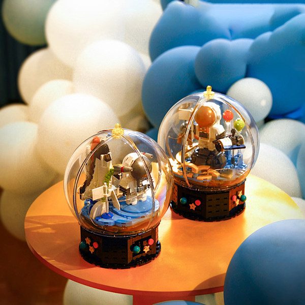 Rymdutforskning Shuttle Toys Aerospace Byggsats med Astronaut Minifigurer Musikbox Prydnad Gåvor för Pojkar Flickor